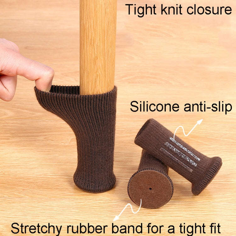16pcs /Set Non-Slip Table And Chair Protectors Silent And Wear-Resistant Table Pads(Light Brown)
