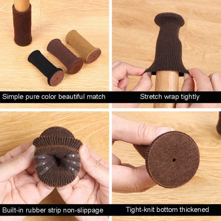 4pcs /Set Non-Slip Table And Chair Protectors Silent And Wear-Resistant Table Pads(Light Brown)
