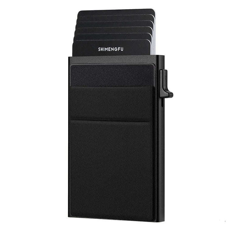 Slim Metal Wallet Pop Up Credit Card Holder RFID Blocking Men Business Card Clip(Black)