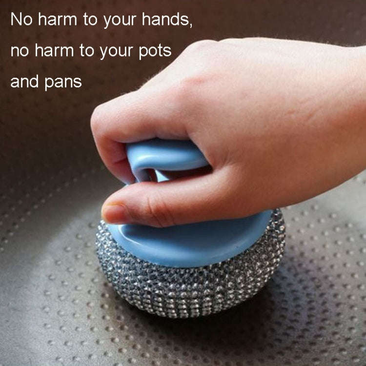 Removable Cleaning Wire Ball Kitchen Pot And Dish Brush(Random Handle+Ball)