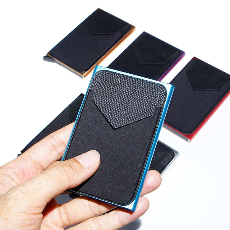 Pop Up Metal Card Holder with Lycra Cloth RFID Aluminum Alloy Credit Card Box(Black)