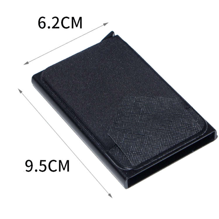 Pop Up Metal Card Holder with Lycra Cloth RFID Aluminum Alloy Credit Card Box(Black)