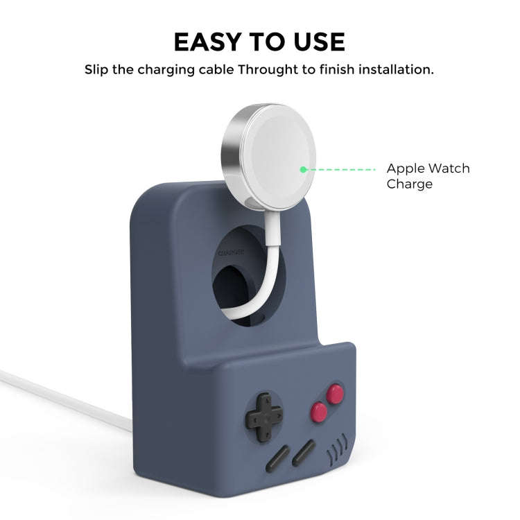 For Apple Watch Silicone Charging Stand Charging Base Storage Stand Without Charger(Midnight Blue)