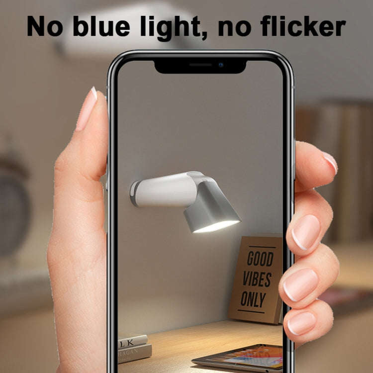Multifunctional Reading Desk Lamp Flashlight Wall Mounted Bedside Lamp Folding Camping Lamp(White)