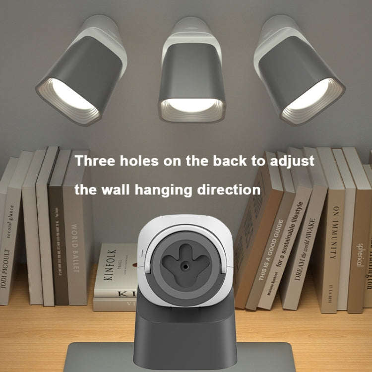 Multifunctional Reading Desk Lamp Flashlight Wall Mounted Bedside Lamp Folding Camping Lamp(White)