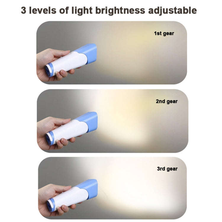 Multifunctional Reading Desk Lamp Flashlight Wall Mounted Bedside Lamp Folding Camping Lamp(White)