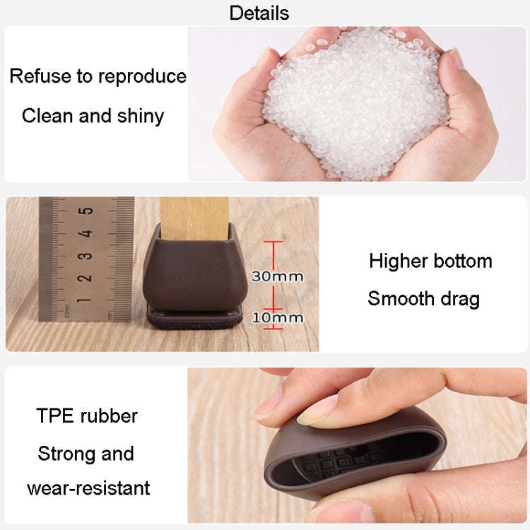 1 inch 8pcs /Set 15 Degree Tilt Table And Chair Feet One-Piece Shock-Absorbing Protective Cover F...