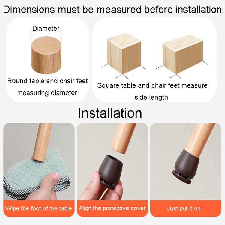 1 inch 8pcs /Set 15 Degree Tilt Table And Chair Feet One-Piece Shock-Absorbing Protective Cover F...