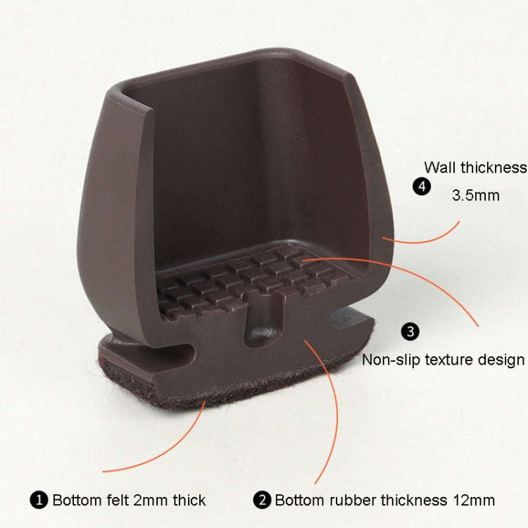 1 inch 8pcs /Set 15 Degree Tilt Table And Chair Feet One-Piece Shock-Absorbing Protective Cover F...
