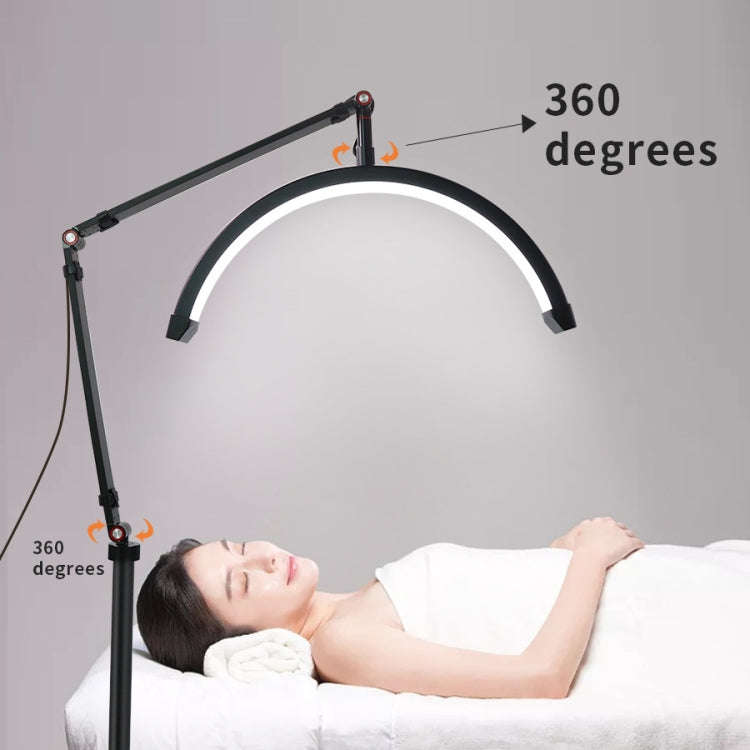 LED Half Moon Beauty Lamp Manicure Eyebrow Tattoos Eyelash Fill Light UK Plug(White)