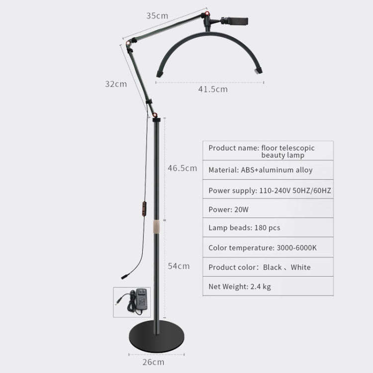 LED Half Moon Beauty Lamp Manicure Eyebrow Tattoos Eyelash Fill Light UK Plug(White)