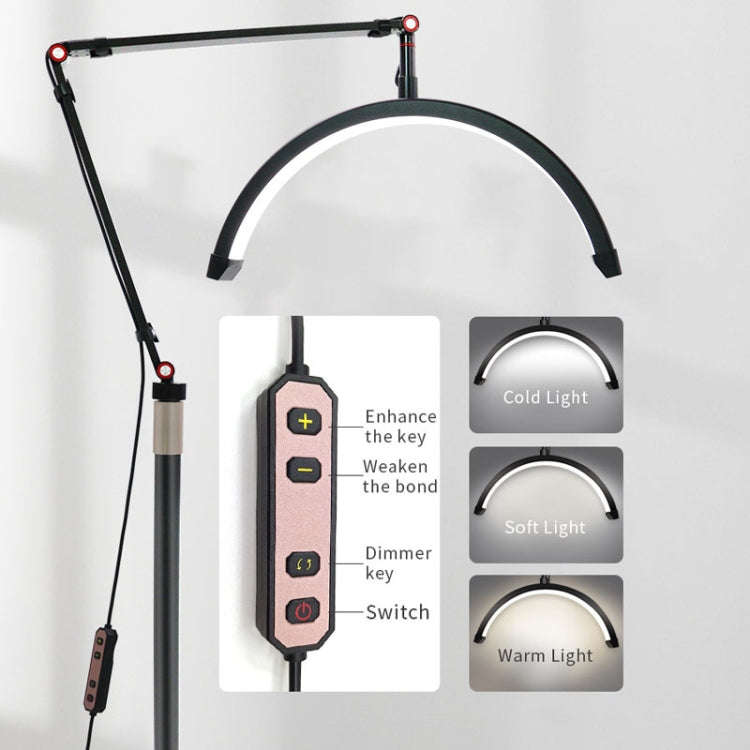 LED Half Moon Beauty Lamp Manicure Eyebrow Tattoos Eyelash Fill Light UK Plug(White)
