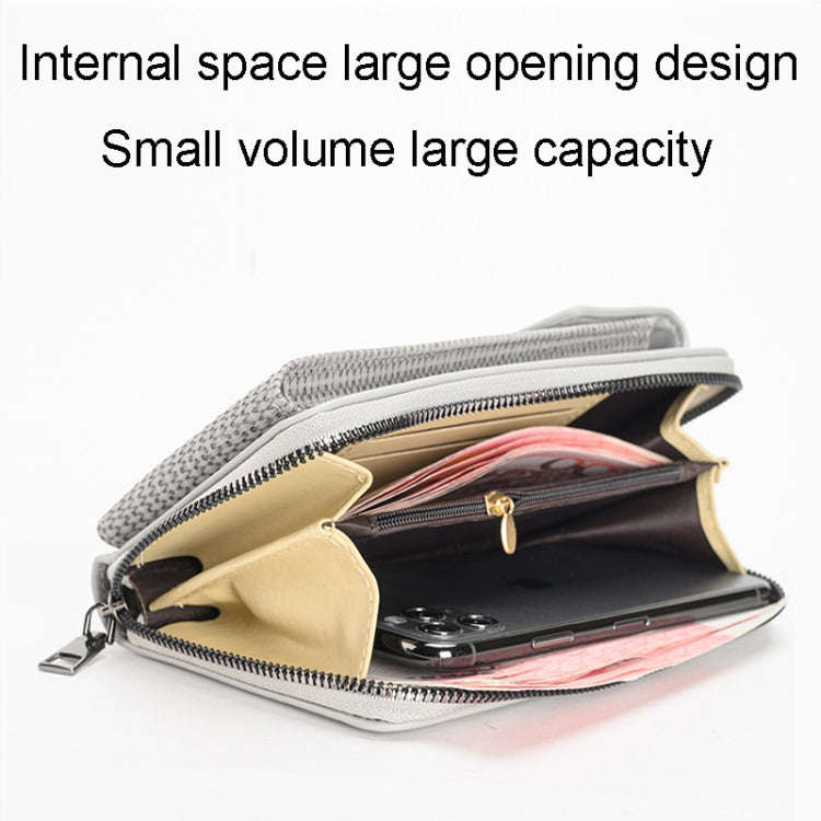 Multifunctional Weaving Ladies Cell Phone Bag Shoulder Crossbody Wallet(Black)