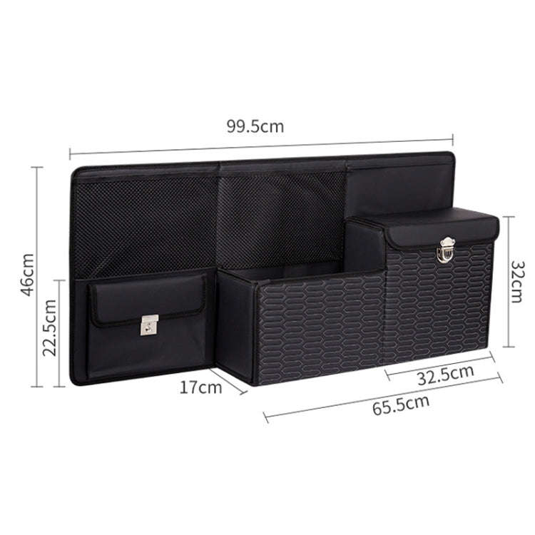 Car Multi-function Leather Trunk Foldable Storage Box(Beige)
