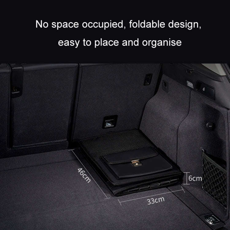Car Multi-function Leather Trunk Foldable Storage Box(Beige)