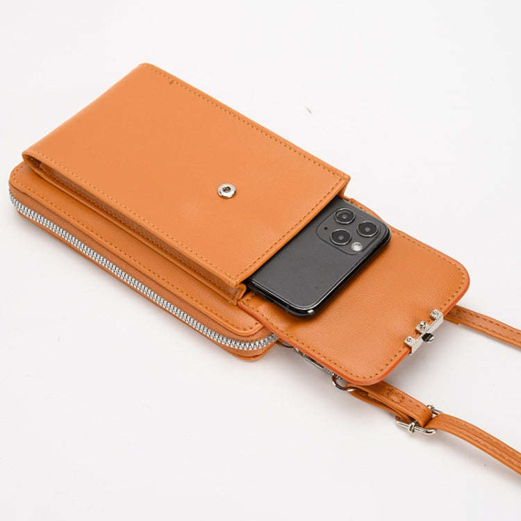 Storage Ladies Cell Phone Bag Shoulder Crossbody Wallet(Black)