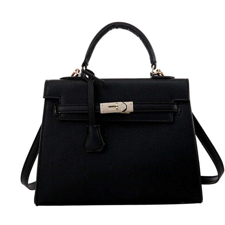 Autumn And Winter Women Hundred Crossbody Handbag Single Shoulder Kelly Bag(Black)