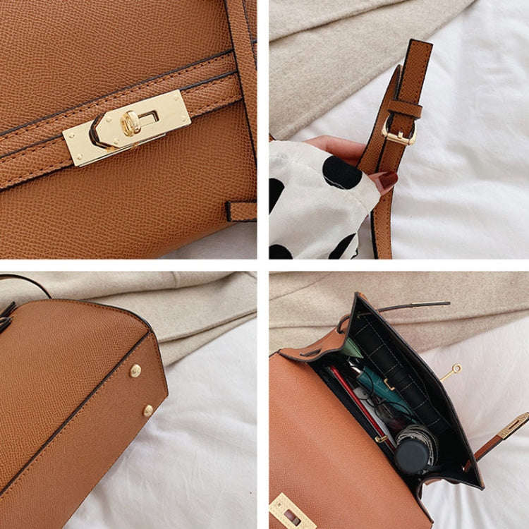 Autumn And Winter Women Hundred Crossbody Handbag Single Shoulder Kelly Bag(Brown)