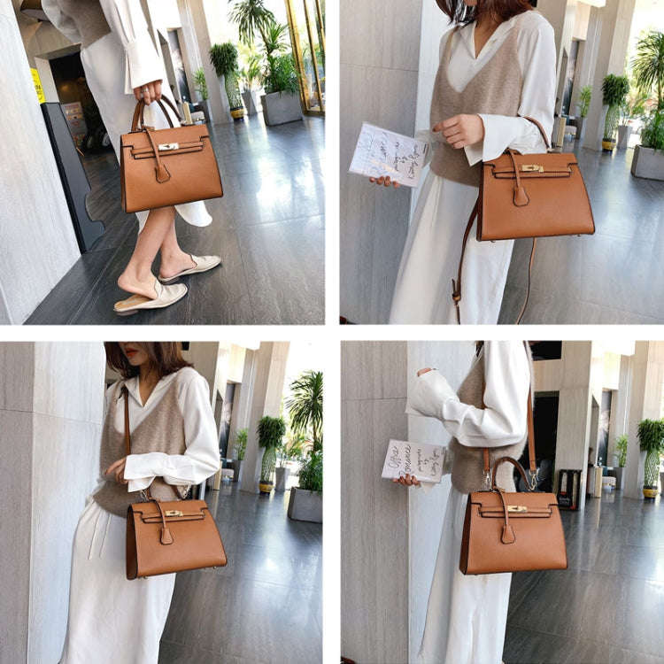 Autumn And Winter Women Hundred Crossbody Handbag Single Shoulder Kelly Bag(Brown)