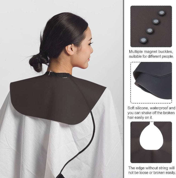 Hair Cutting Adjustable Shawl Capes Silicone Hairdressing Pad Neck Wrap Guard for Salon, Spec: Sm...