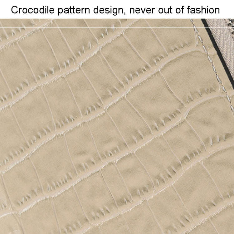 Crocodile Print Long Ladies Clutch Bag Multi Card Position Zipper Wristlet Pouch(Yellow)