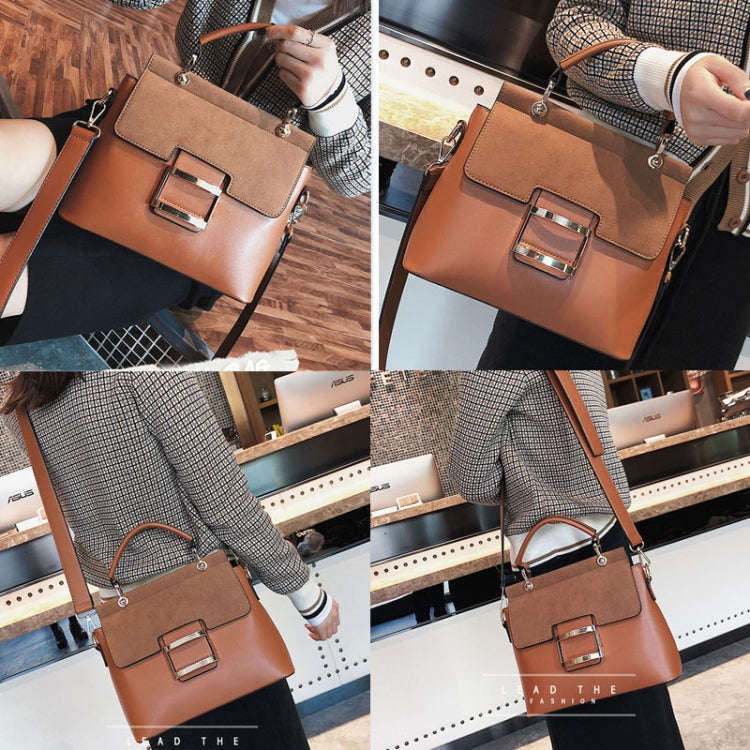Women Frosted Wide Shoulder Strap Crossbody Square Bag Tote Single Shoulder Bag(Red)