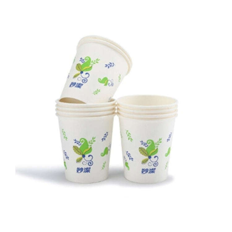 MiaoJie 50pcs /Pack Disposable Paper Cups 8 Ounces Thickened Non-leakable Water Cups(Daily Version)