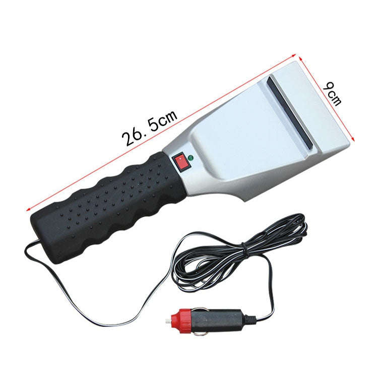 12V Multifunctional Heated Car Snow Shovel Winter Snow Removal Tools(Black+Silver)