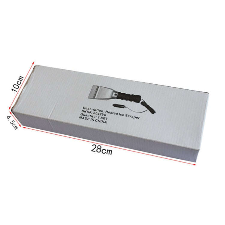 12V Multifunctional Heated Car Snow Shovel Winter Snow Removal Tools(Black+Silver)