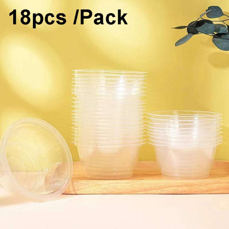 18pcs /Pack HEJIAHAO Food Grade Disposable Bowl Round Thickened Transparent Plastic Bowl