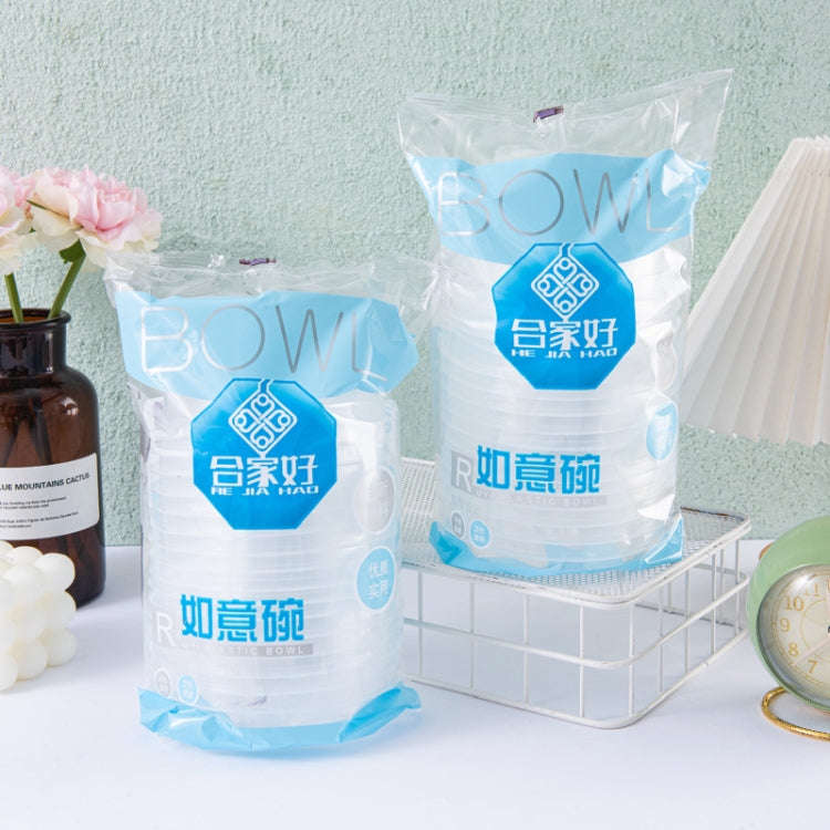 18pcs /Pack HEJIAHAO Food Grade Disposable Bowl Round Thickened Transparent Plastic Bowl