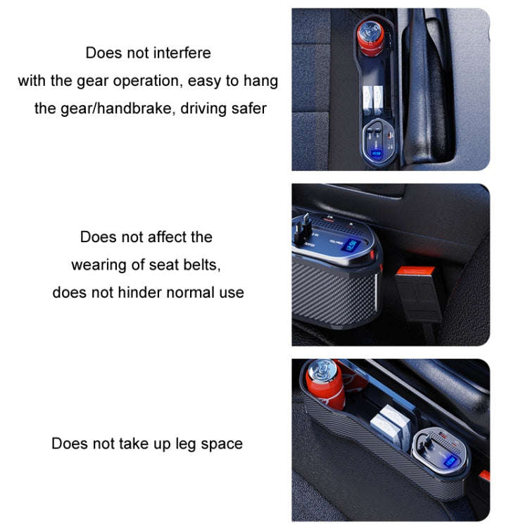 Digital Display Multifunctional Super Fast Charging Car Seat Gap Storage Box, Model: Without Wire...