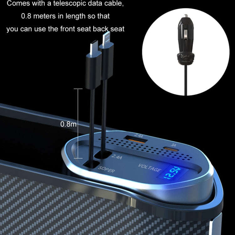 Digital Display Multifunctional Super Fast Charging Car Seat Gap Storage Box, Model: Without Wire...