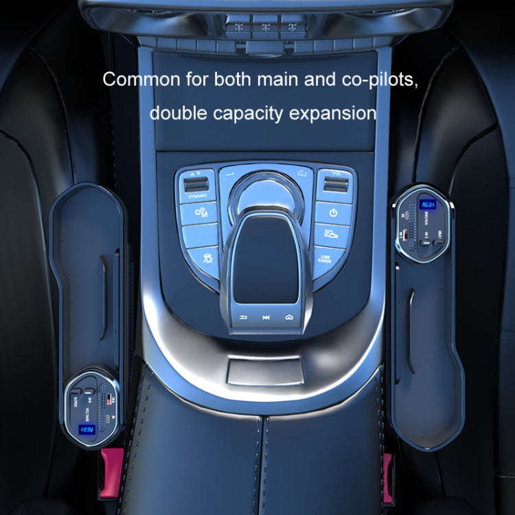 Digital Display Multifunctional Super Fast Charging Car Seat Gap Storage Box, Model: Without Wire...