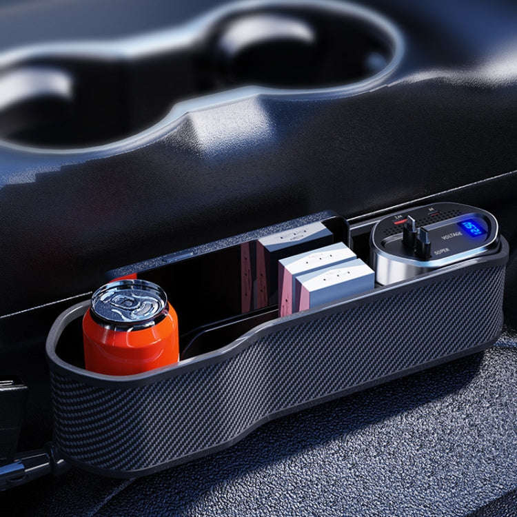 Digital Display Multifunctional Super Fast Charging Car Seat Gap Storage Box, Model: Without Wire...