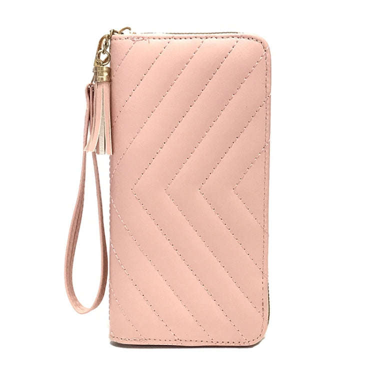 Lingerie Long Ladies Wallet Large Capacity Clutch Cell Phone Bag(Pink)