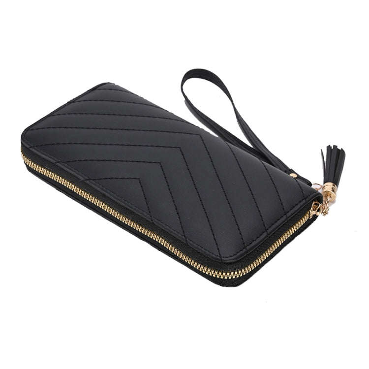 Lingerie Long Ladies Wallet Large Capacity Clutch Cell Phone Bag(Black)