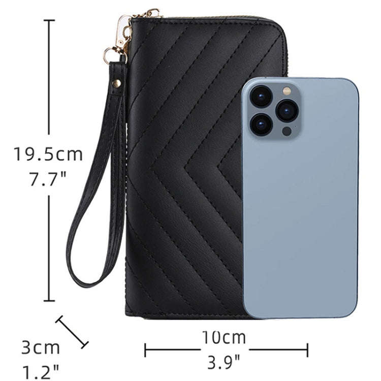 Lingerie Long Ladies Wallet Large Capacity Clutch Cell Phone Bag(Black)