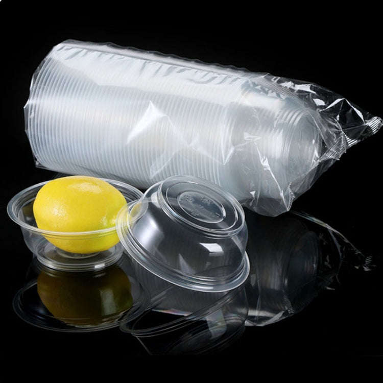 50pcs /Pack No Lid Disposable Round Plastic Bowl Thick Transparent Fast Food Soup Bowl, Capacity:...