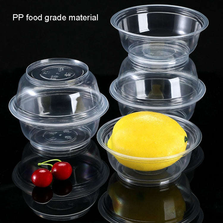 50pcs /Pack No Lid Disposable Round Plastic Bowl Thick Transparent Fast Food Soup Bowl, Capacity:...