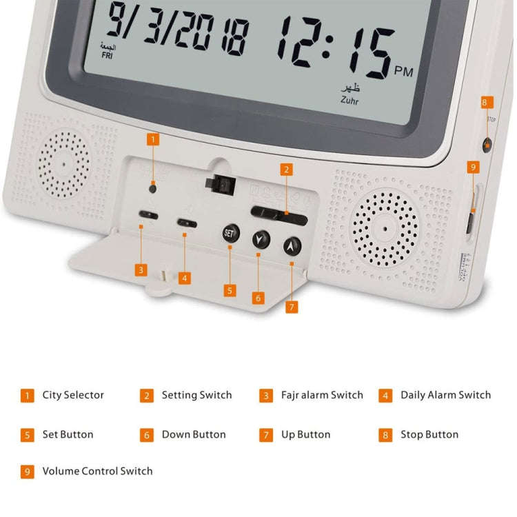 Desktop Digital Perpetual Calendar Study Alarm Clock(Gold)