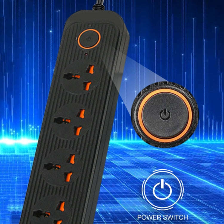 A03 2m 3000W 5 Plugs + 4-USB Ports Multifunctional Flame-retardant Socket with Switch(US Plug)
