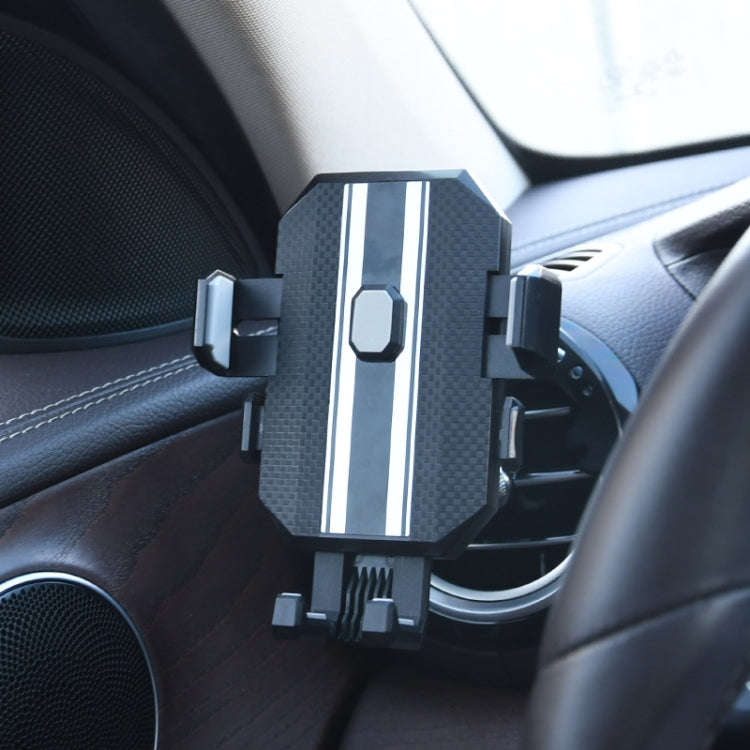 Knob Type Car Air Conditioner Air Outlet Navigation Mobile Phone Holder(Grey)