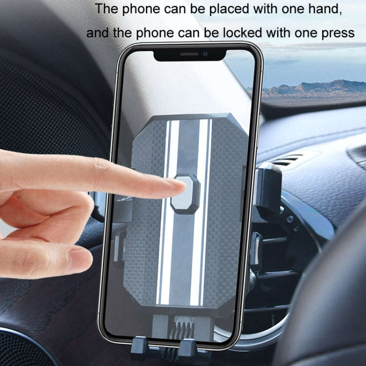 Knob Type Car Air Conditioner Air Outlet Navigation Mobile Phone Holder(Grey)