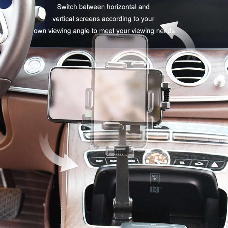 Car Center Console Water Cup Holder Adjustable Mobile Phone Holder(Black)