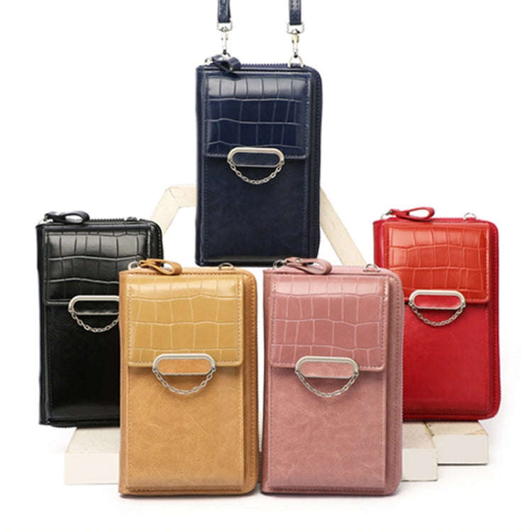 Women Vertical Mobile Phone Bag Shoulder Crossbody Bag Multifunctional Large-capacity Wallet(Apri...