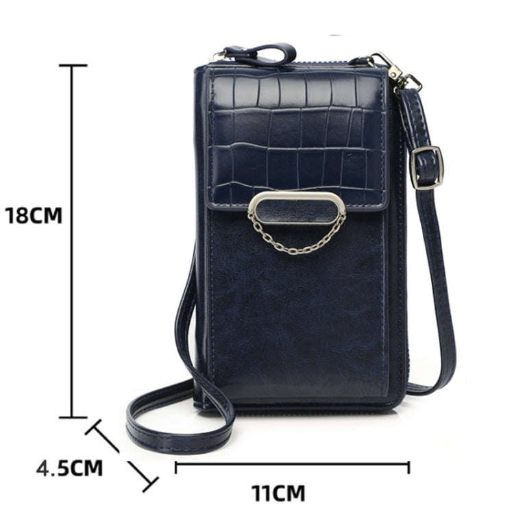 Women Vertical Mobile Phone Bag Shoulder Crossbody Bag Multifunctional Large-capacity Wallet(Black)