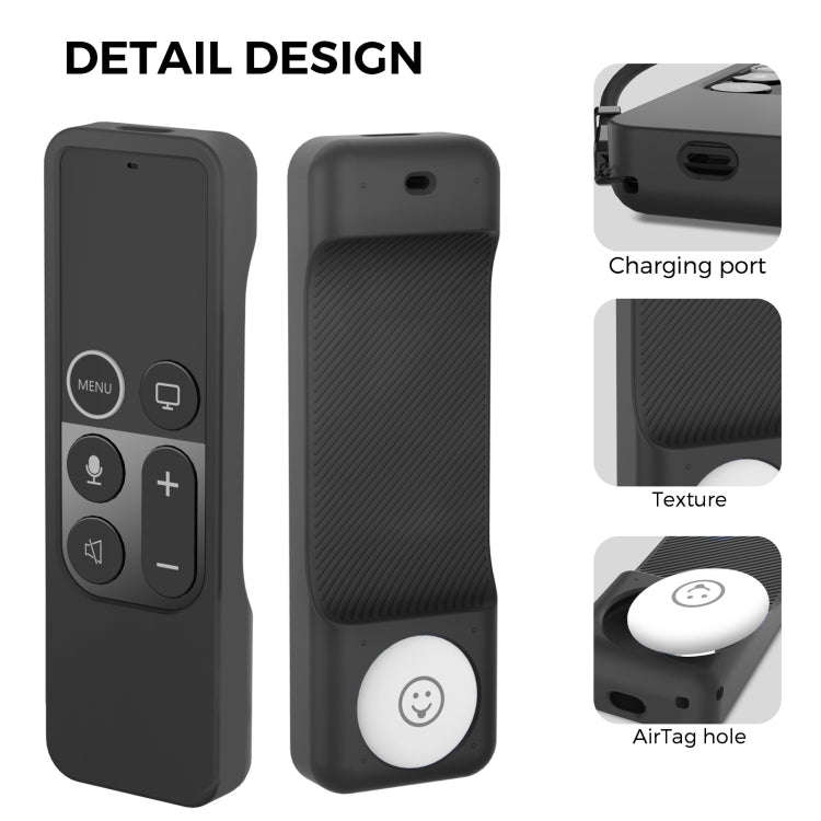 For Apple TV HD / 4K+AirTag AhaStyle PT157 Remote Control Tracker 2 In 1 Silicone Protective Cove...