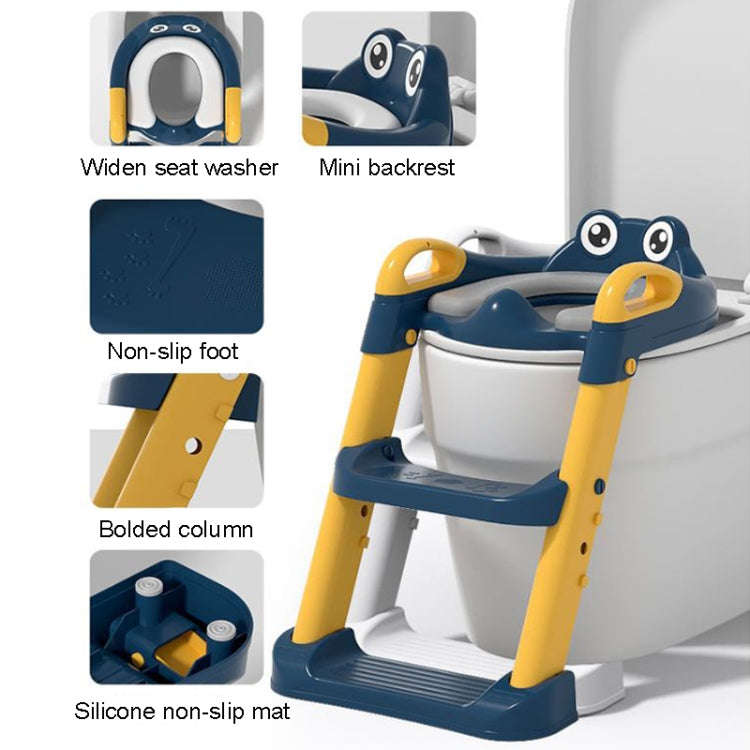 Household Childrens Toilet Seat Staircase Baby Folding Shelf Cushion Cover, Model: PU Soft Pad(Ye...