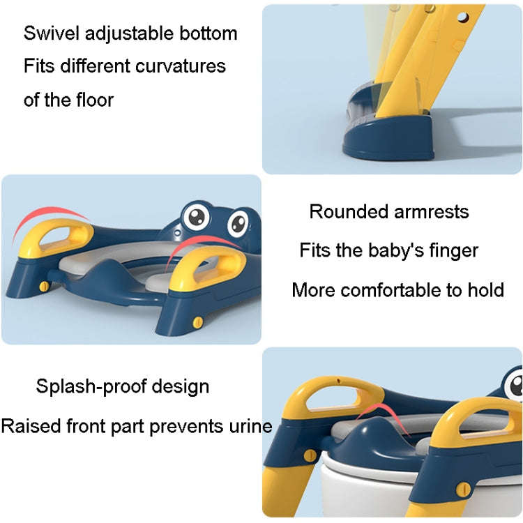Household Childrens Toilet Seat Staircase Baby Folding Shelf Cushion Cover, Model: PU Soft Pad(Ye...